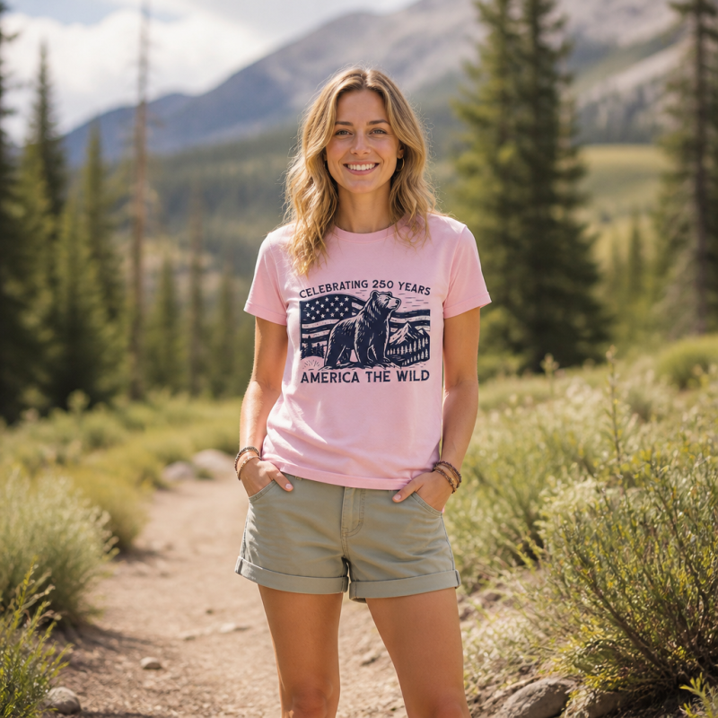 America the Wild 250 Years Bear T-Shirt