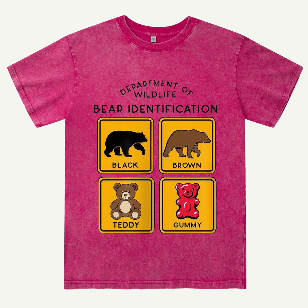 Department of Wildlife Bear Identification Washed T-Shirt