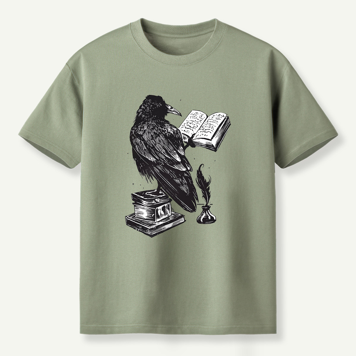 Raven Scholar Reading Books T-Shirt