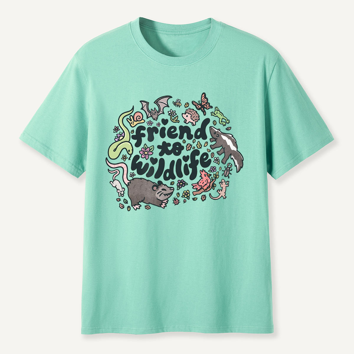 Friend to Wildlife Cute Animals Doodle T-Shirt