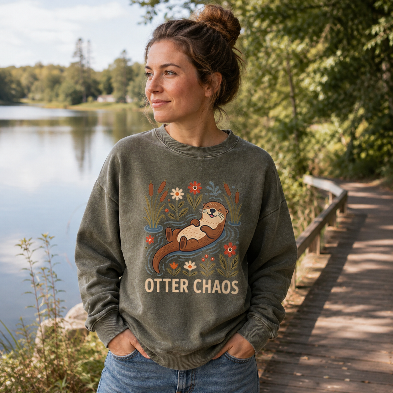 Welcome to Otter Chaos Washed Sweatshirts