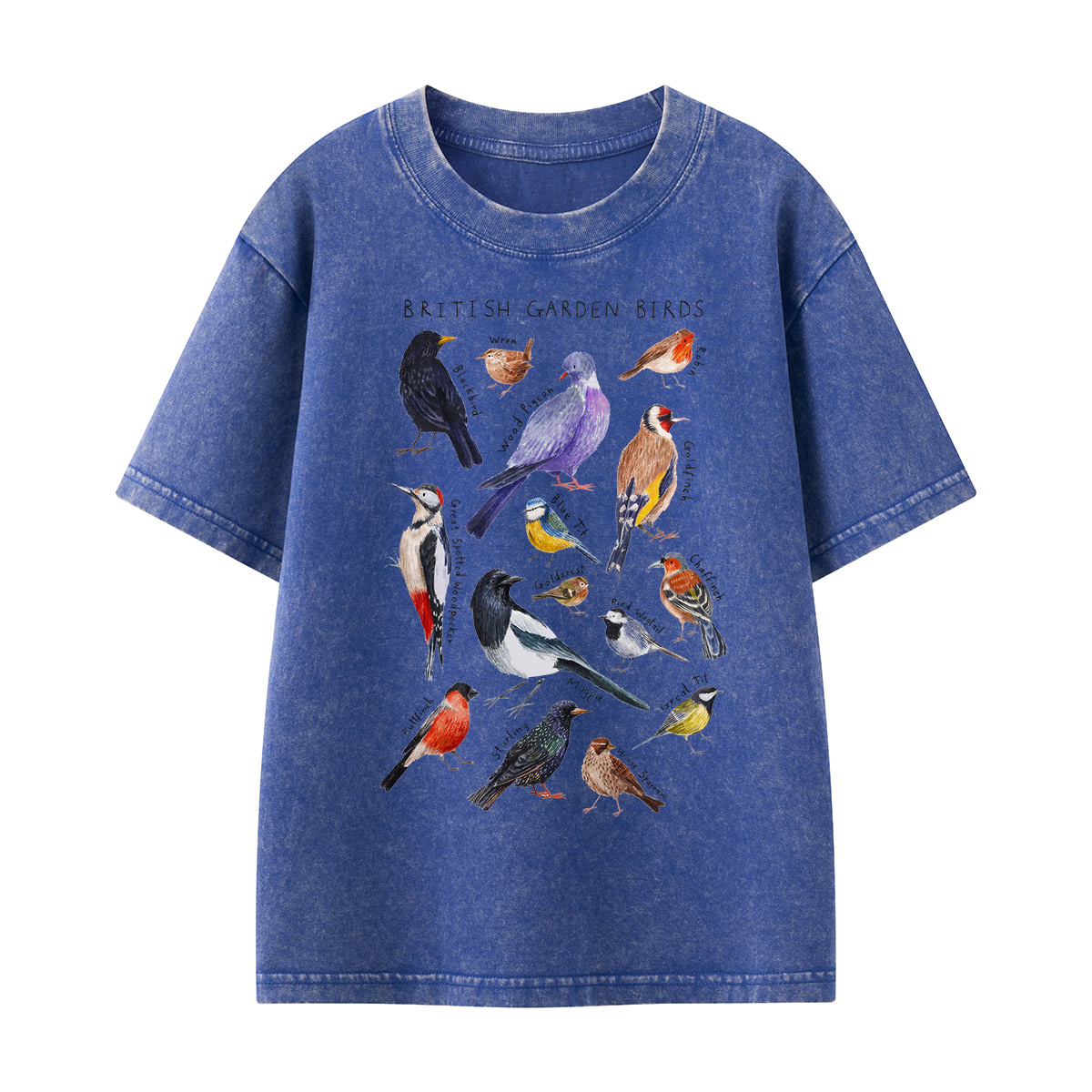 Botanical Garden Birds Wildlife Birdwatching Kids Washed T-Shirt