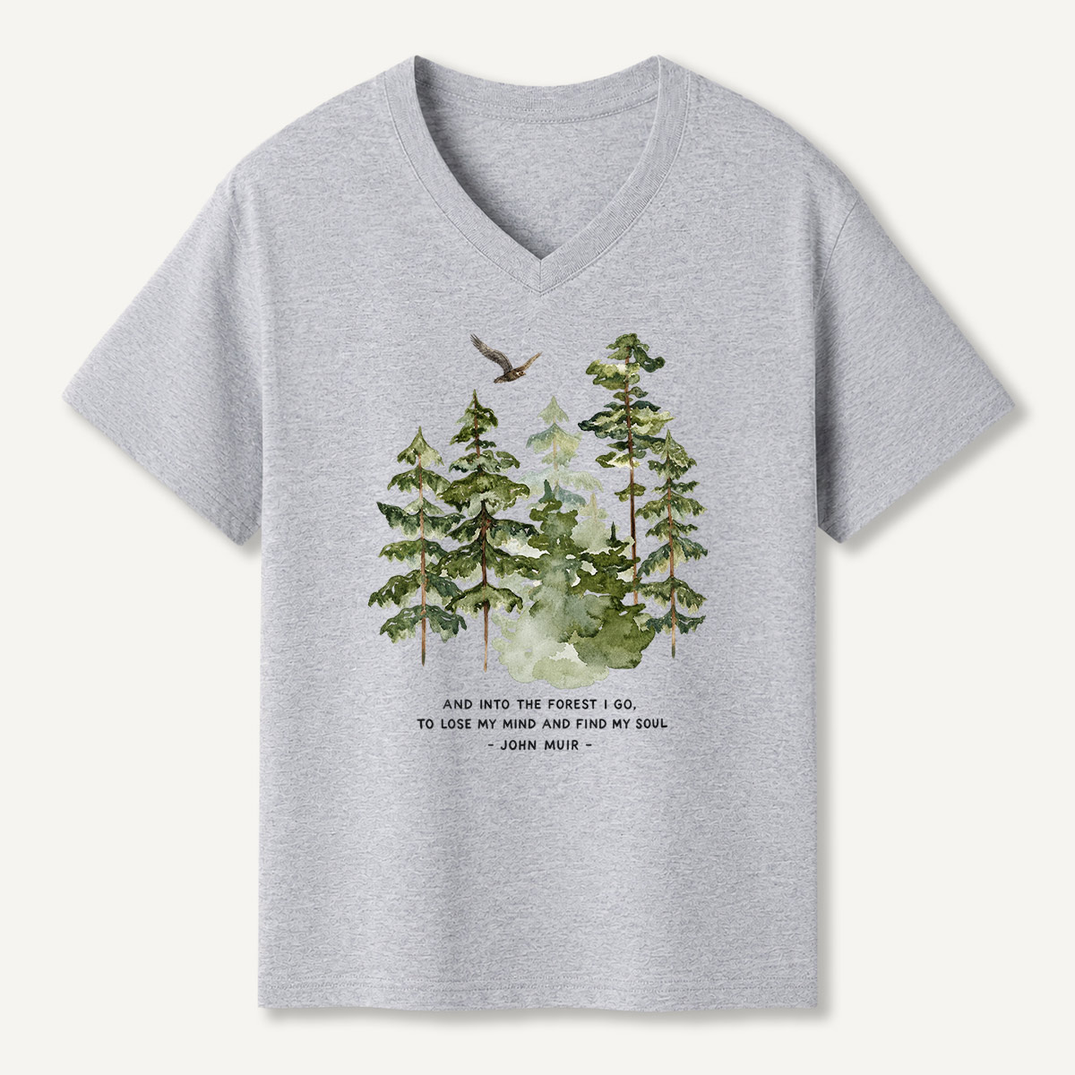 And Into The Forest I Go To Lose My Mind And Find My Soul Misty Forest Quote V-neck T-Shirt
