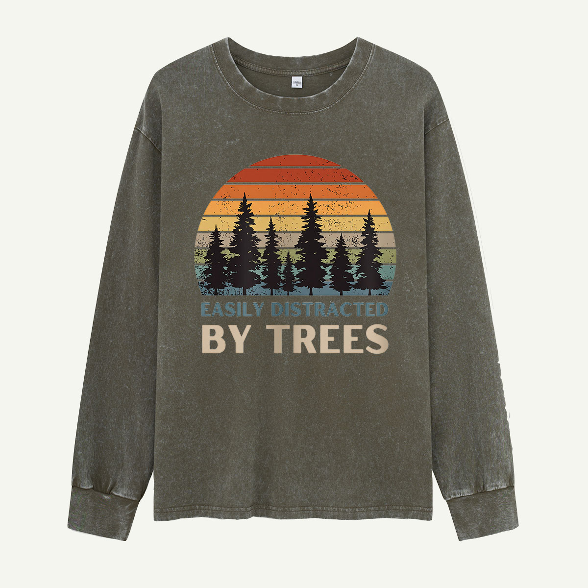 Easily Distracted By Trees Washed Long Sleeves