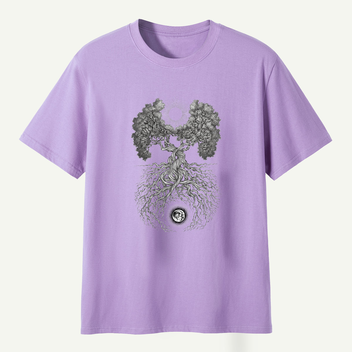 Tree Of Life Sun And Moon Duality T-Shirt