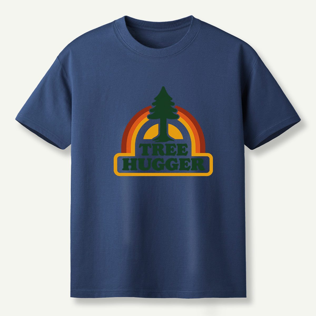 Tree Hugger Retro Rainbow Pine Badge T-Shirt