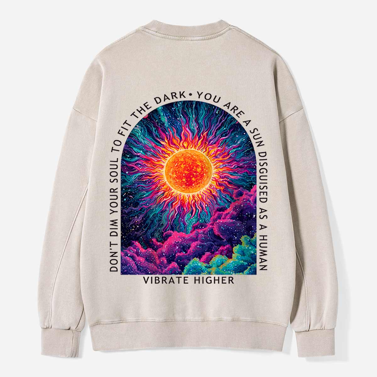 A Sun Disguised as Human Washed Sweatshirts