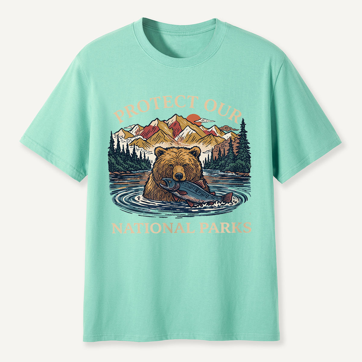 Protect Our National Parks Bear & Salmon T-Shirt