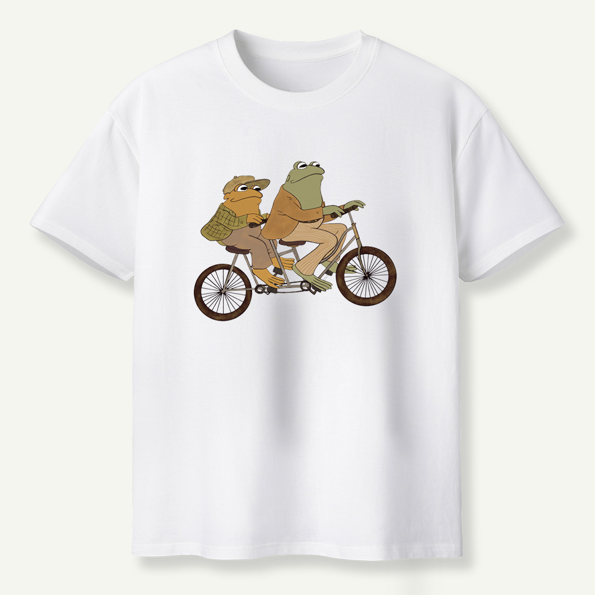 Vintage Frog Tandem Bicycle Whimsical Illustration T-Shirt