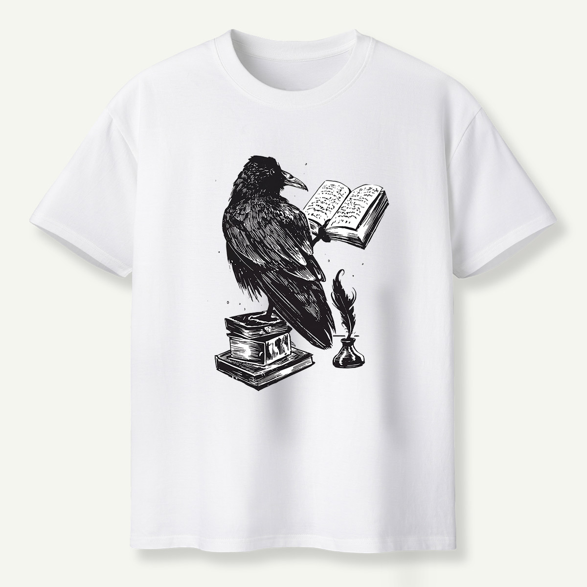 Raven Scholar Reading Books T-Shirt