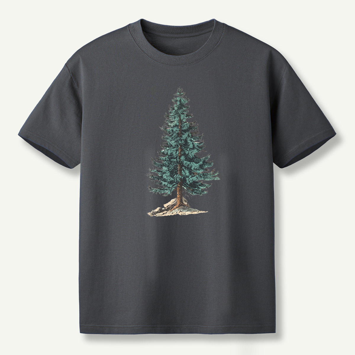Lone Evergreen Tree Botanical Sketch T-Shirt