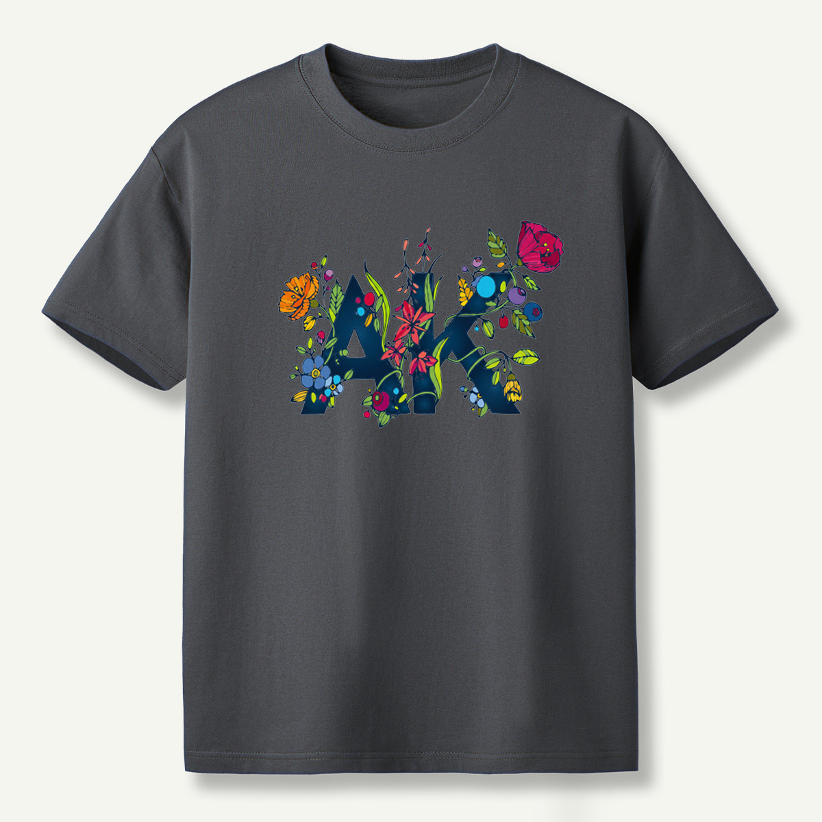 Floral Letter M Wildflower Botanical Collage T-Shirt