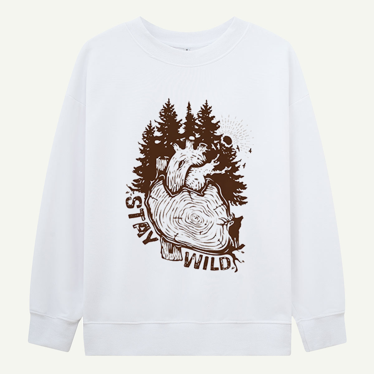 Stay Wild Forest Heart Sweatshirts