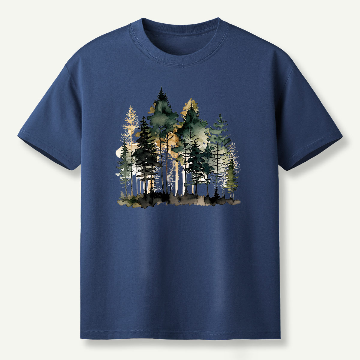 Watercolor Pine Forest Landscape T-Shirt