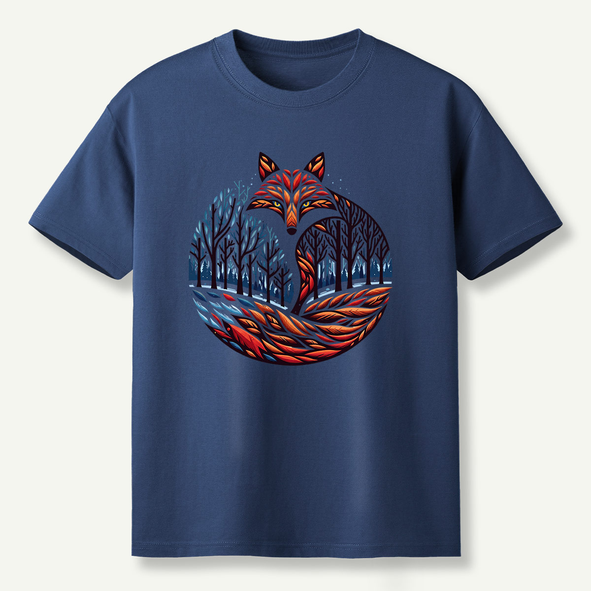 Fox Tail Winter Forestscape T-Shirt