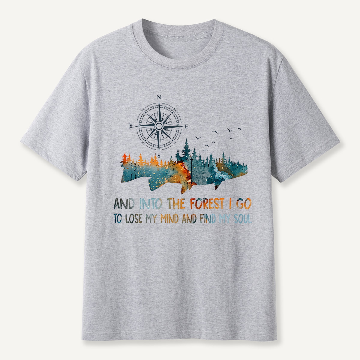 And Into the Forest I Go Bear Compass T-Shirt