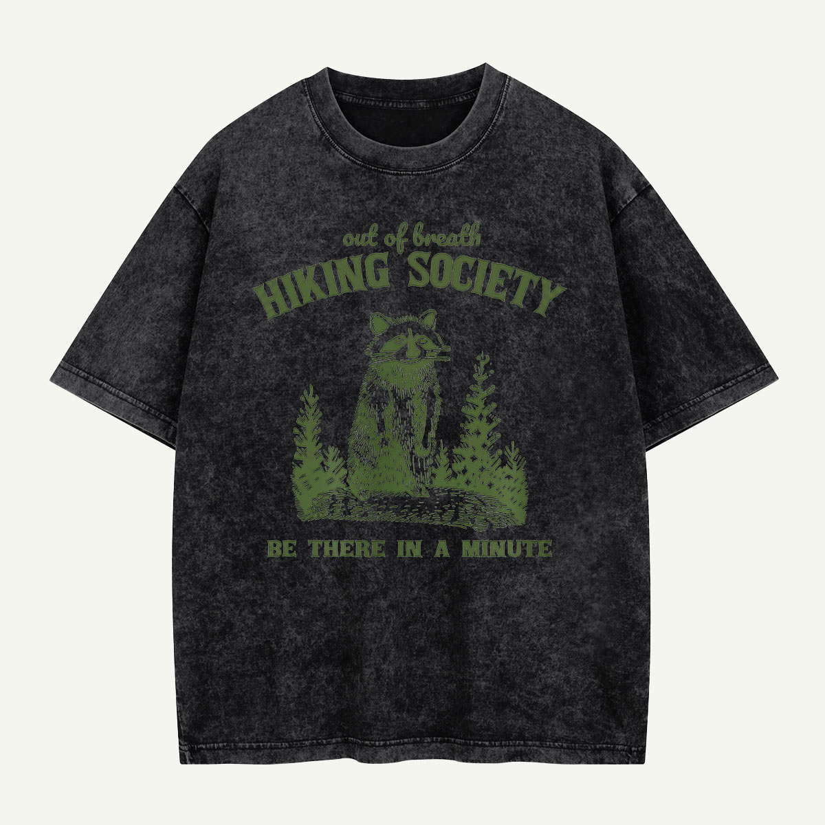 Out Of Breath Hiking Society Raccoon Washed T-Shirt