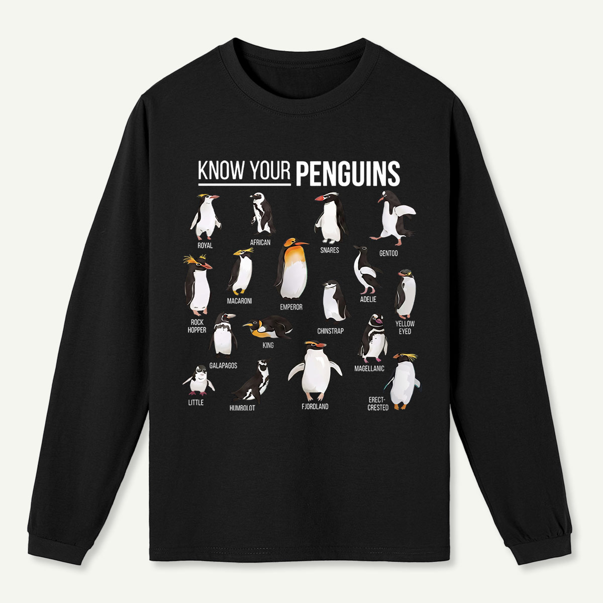 Know Your Penguins Long Sleeve T-Shirt