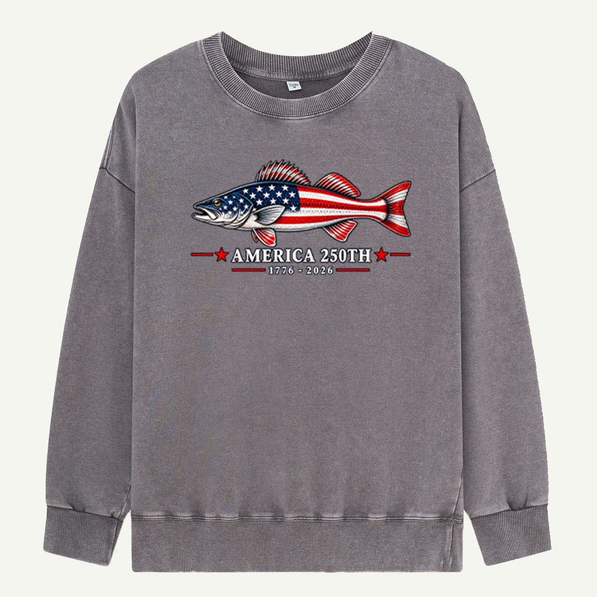 America 250th Patriotic Fish Washed Sweatshirts