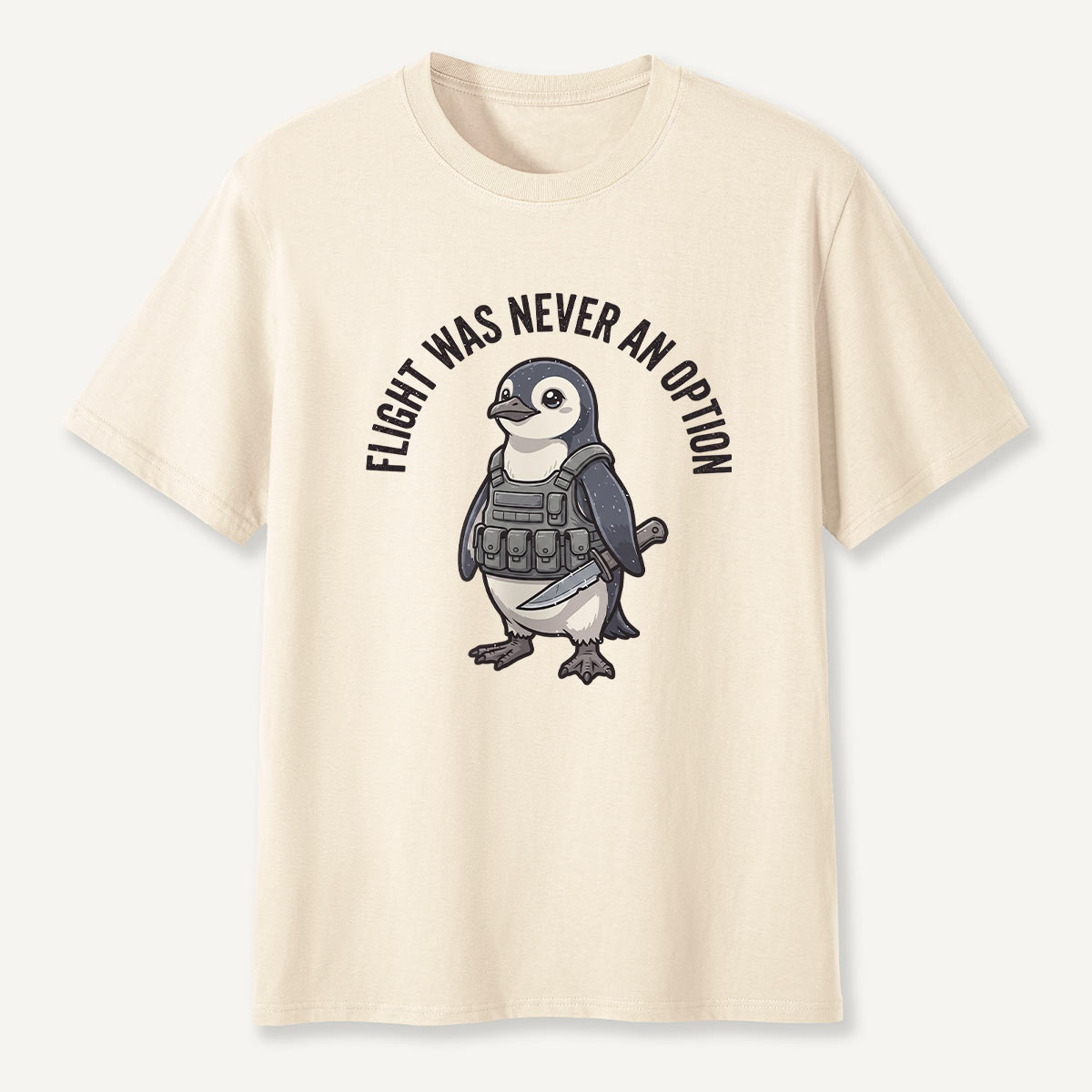 Flight Was Never An Option Belt Knife Penguin T-Shirt