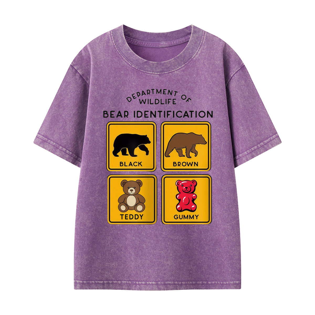 Department of Wildlife Bear Identification Kids Washed T-Shirt