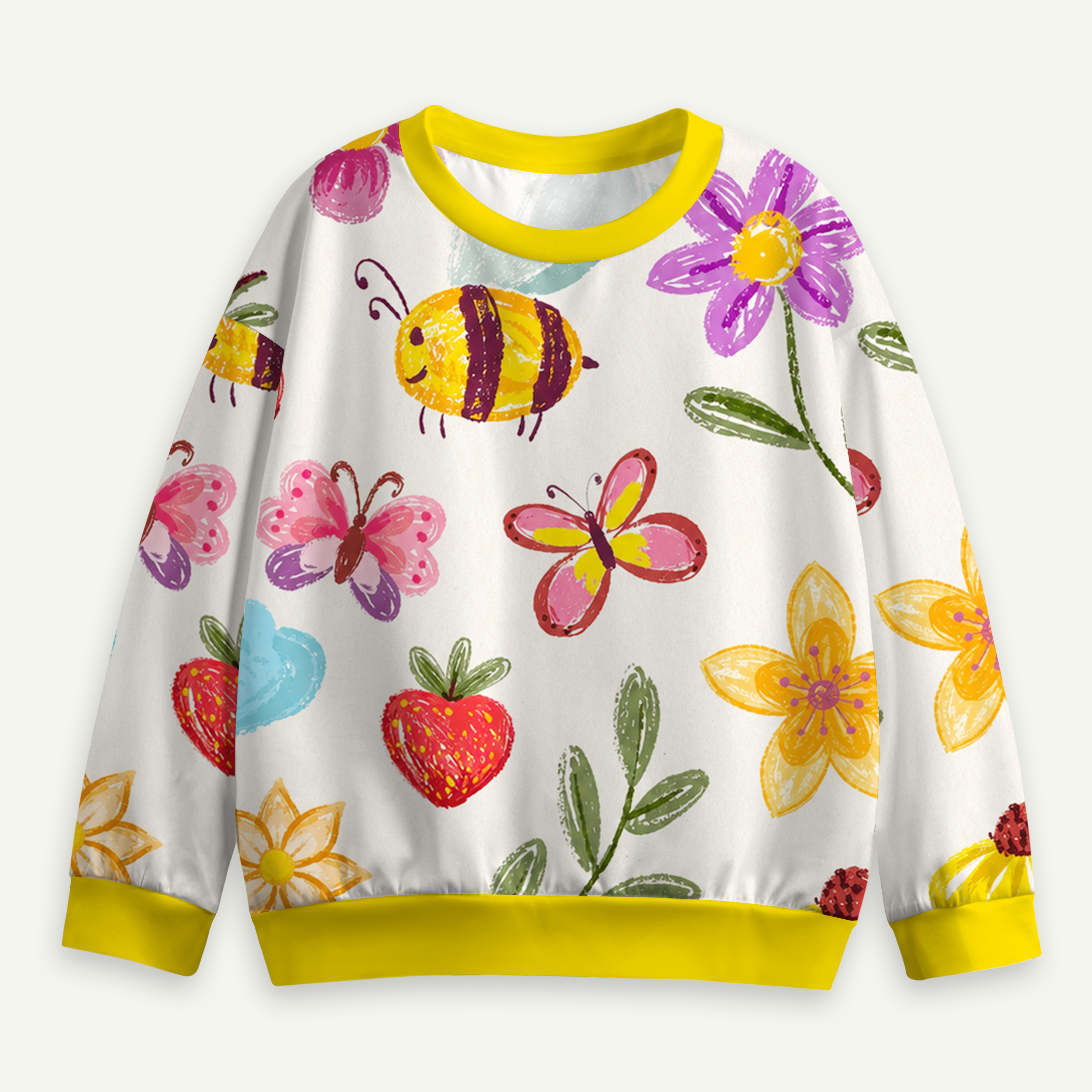 Happy Garden Doodle Collection Kids All-over Printed Sweatshirt