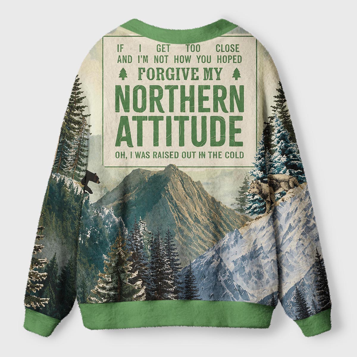 Woodland Deer Winter Forest Ugly Cardigan Sweaters