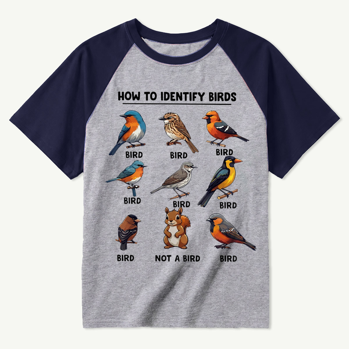 Funny Bird How to Identify Birds Raglan T-Shirt
