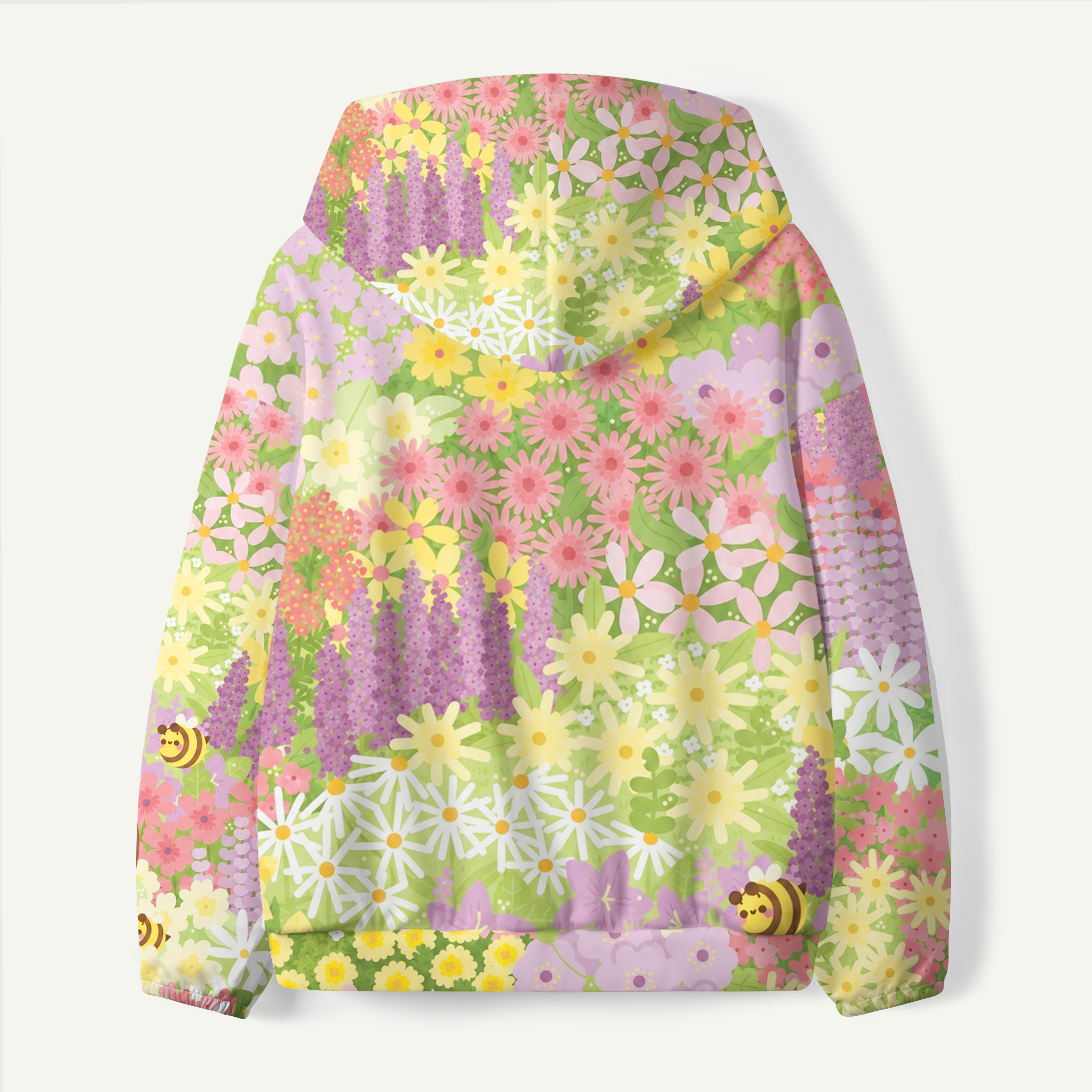 Bear In A Wildflower Meadow Kids All-over Printed Hoodie