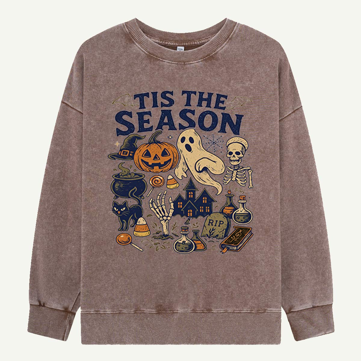 Tis The Season Halloween Icons Washed Sweatshirts