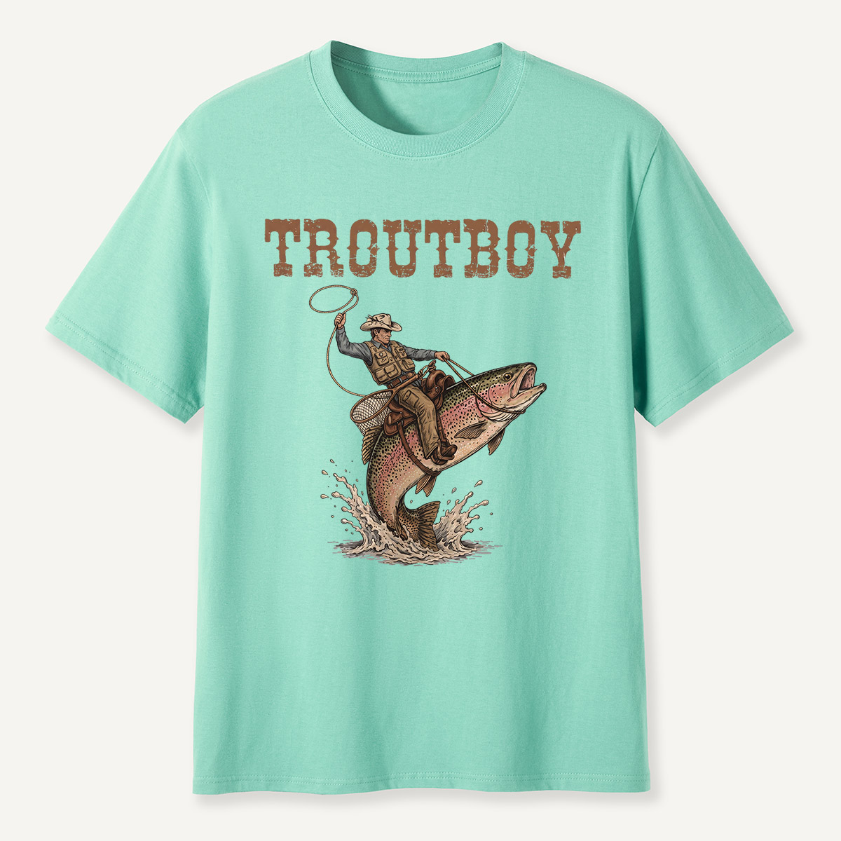 Cowboy Riding Trout T-Shirt