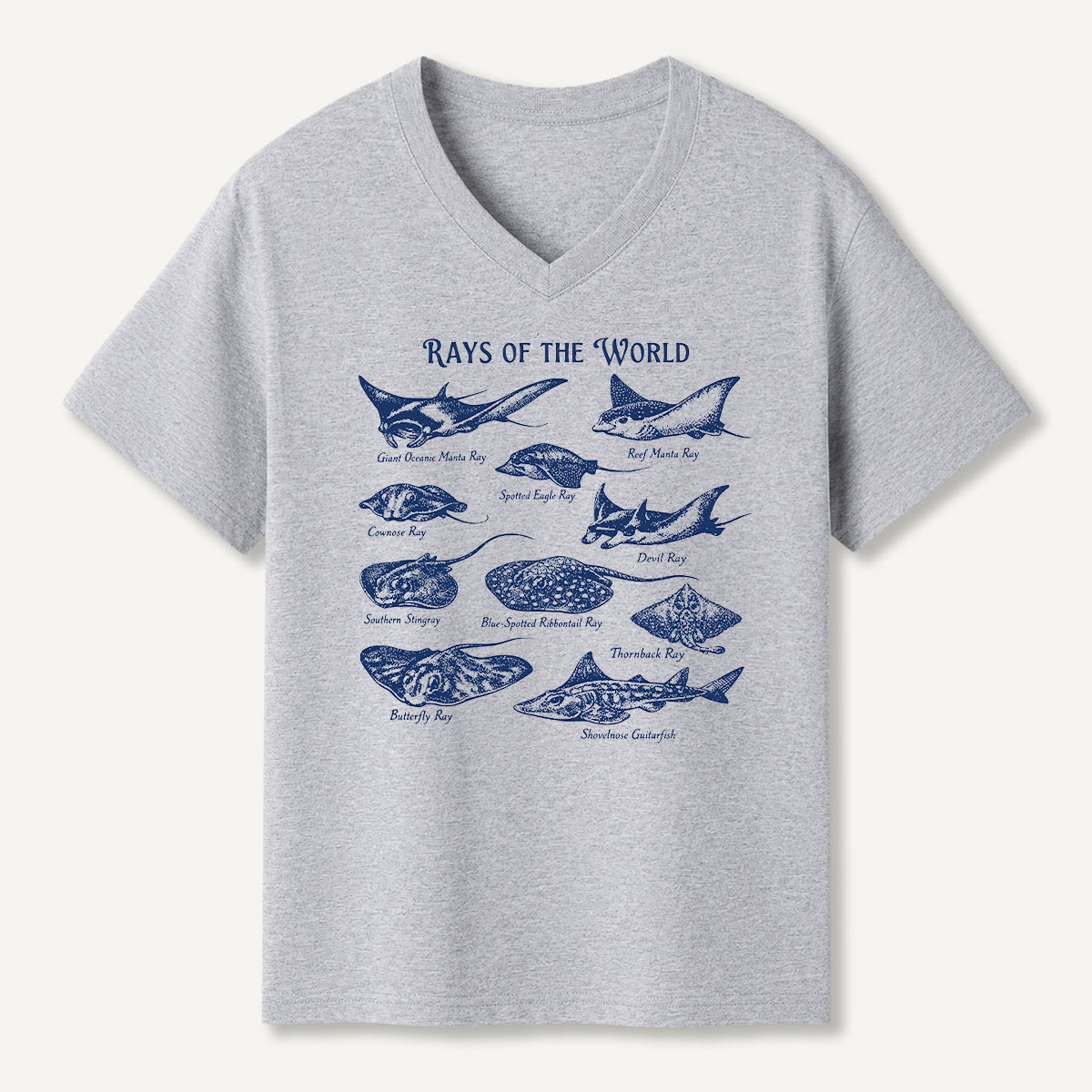 Rays Of The World Marine Guide V-neck T-Shirt
