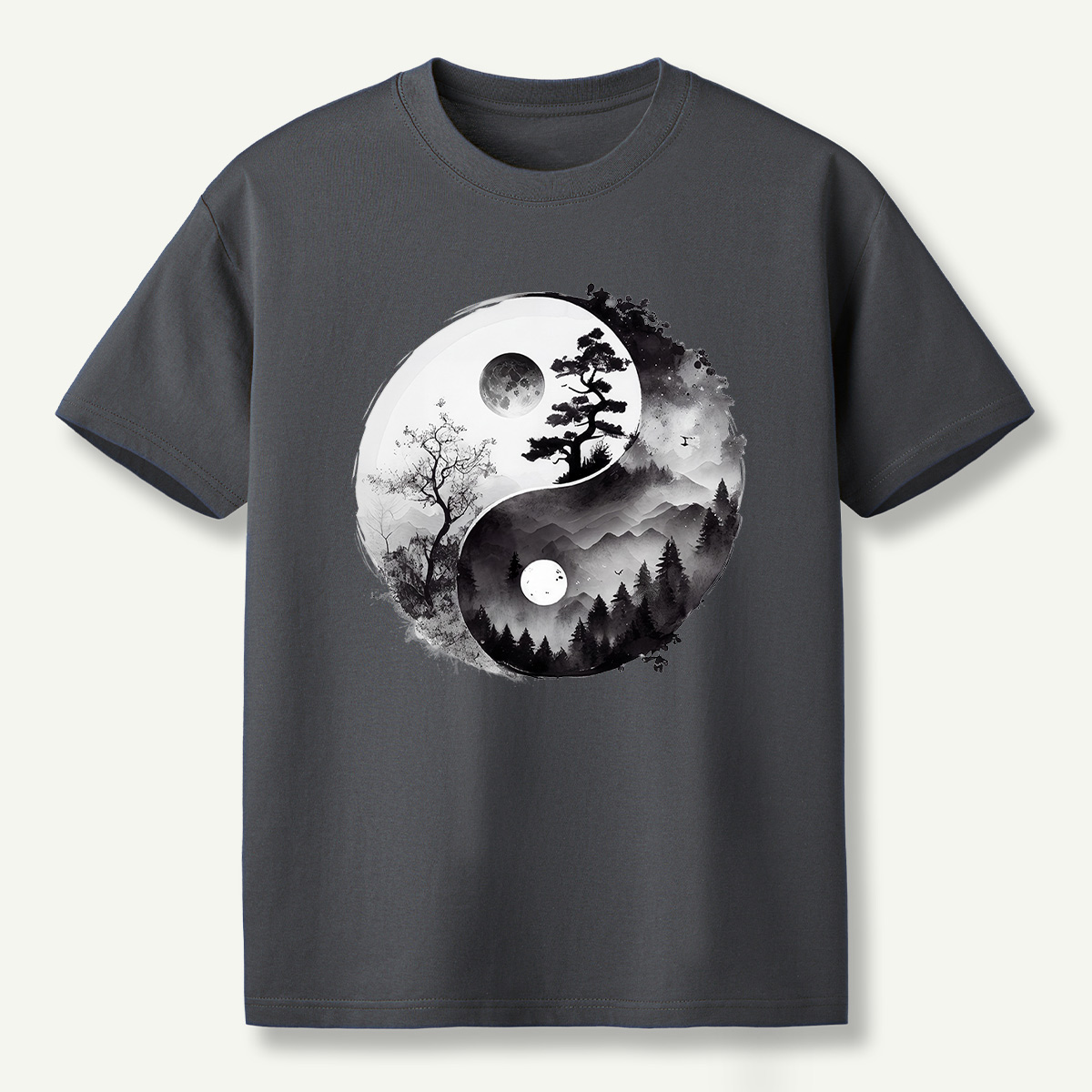 Yin Yang Mountain Forest Balance T-Shirt