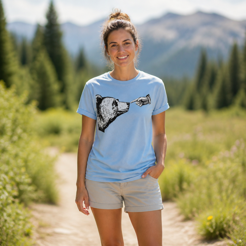 Boop the Bear Funny Line Art T-Shirt