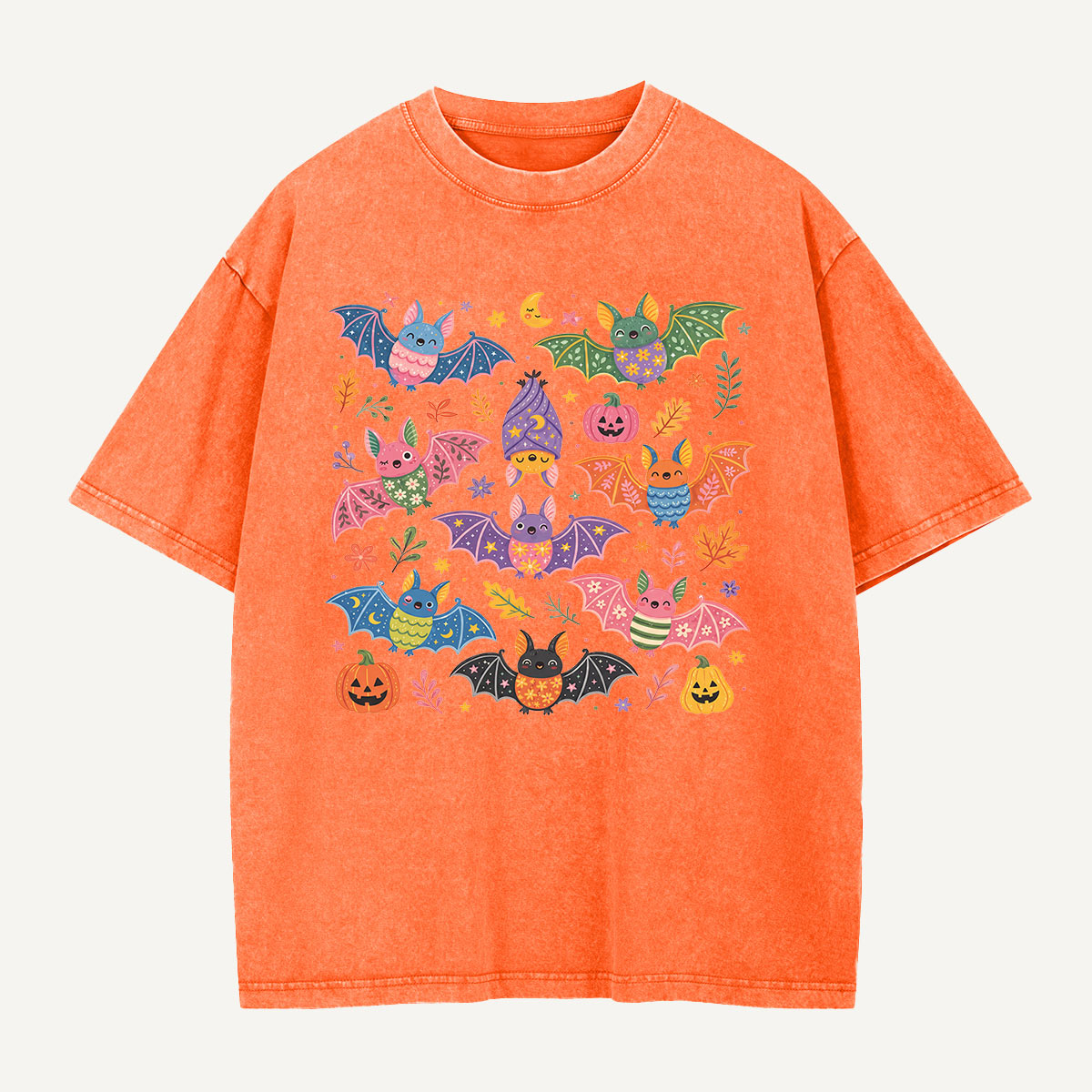 Bats at the Pumpkin Party Washed T-Shirt