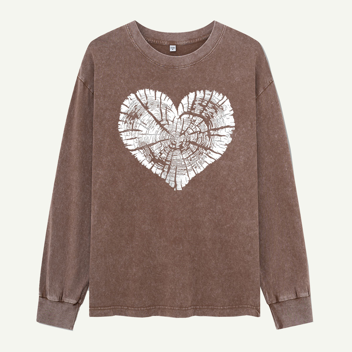 Tree Ring Heart Washed Long Sleeves