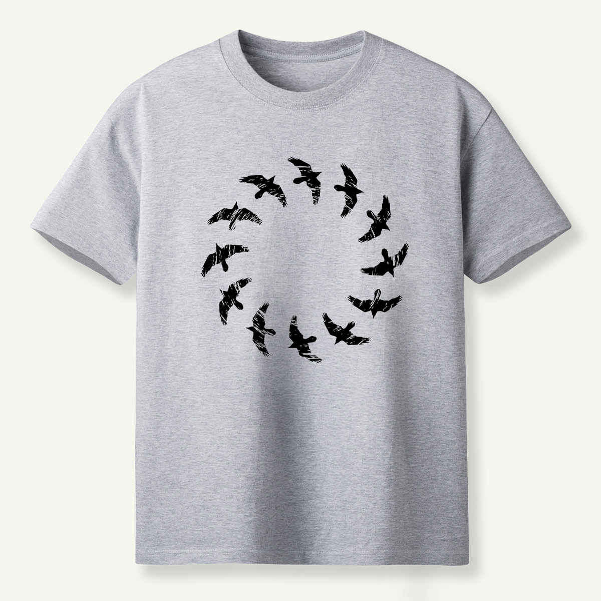 Raven Flight Circle Silhouette T-Shirt