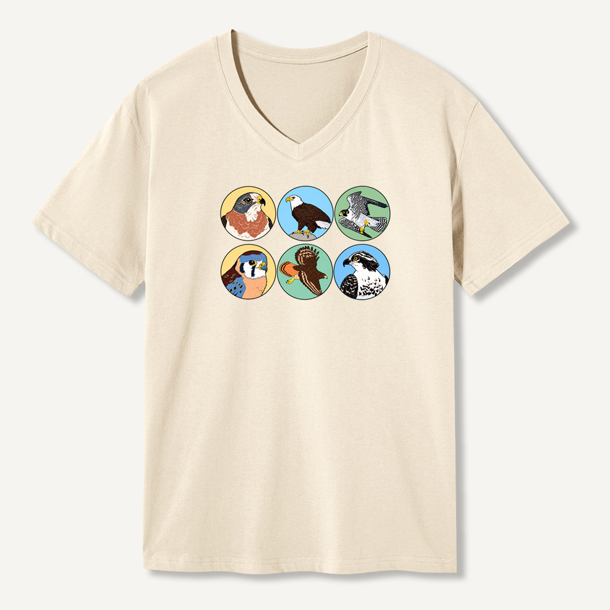 Birds Of Prey Circle Portrait Collection V-neck T-Shirt