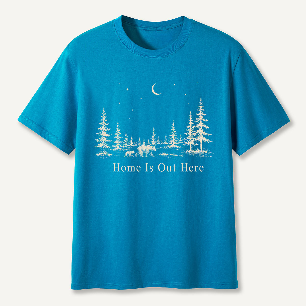 Home Is Out Here Bear Forest T-Shirt