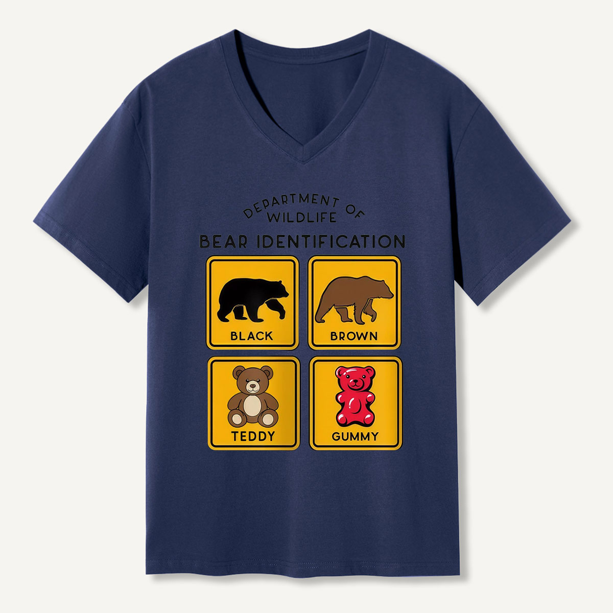 Department of Wildlife Bear Identification V-neck T-Shirt