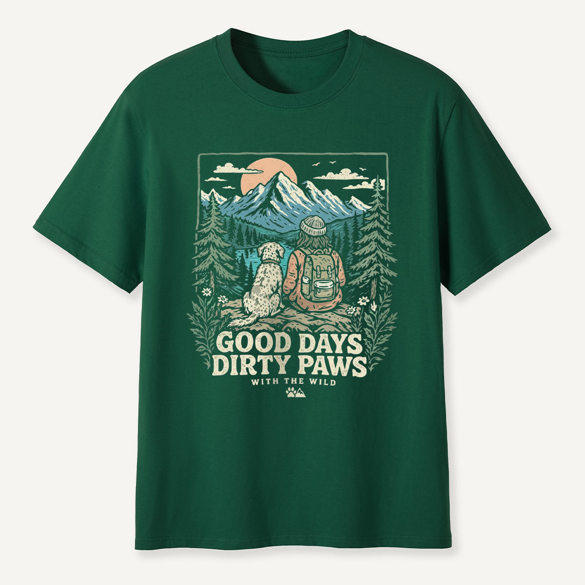 Adventure Dog & Mountain Outdoor Hiking T-Shirt