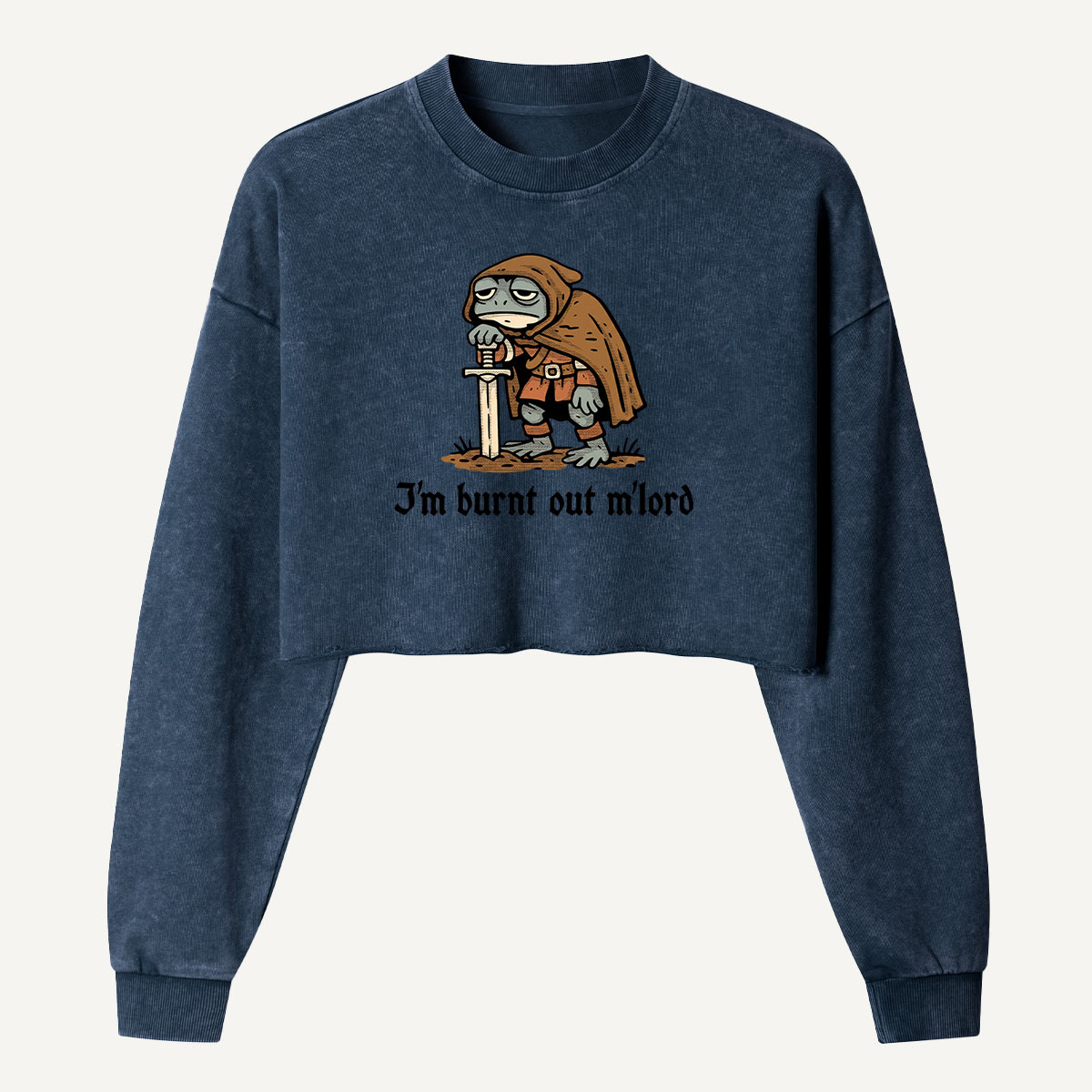 Im Burnt Out Outdoor Critter Women's Washed Cropped Sweatshirt