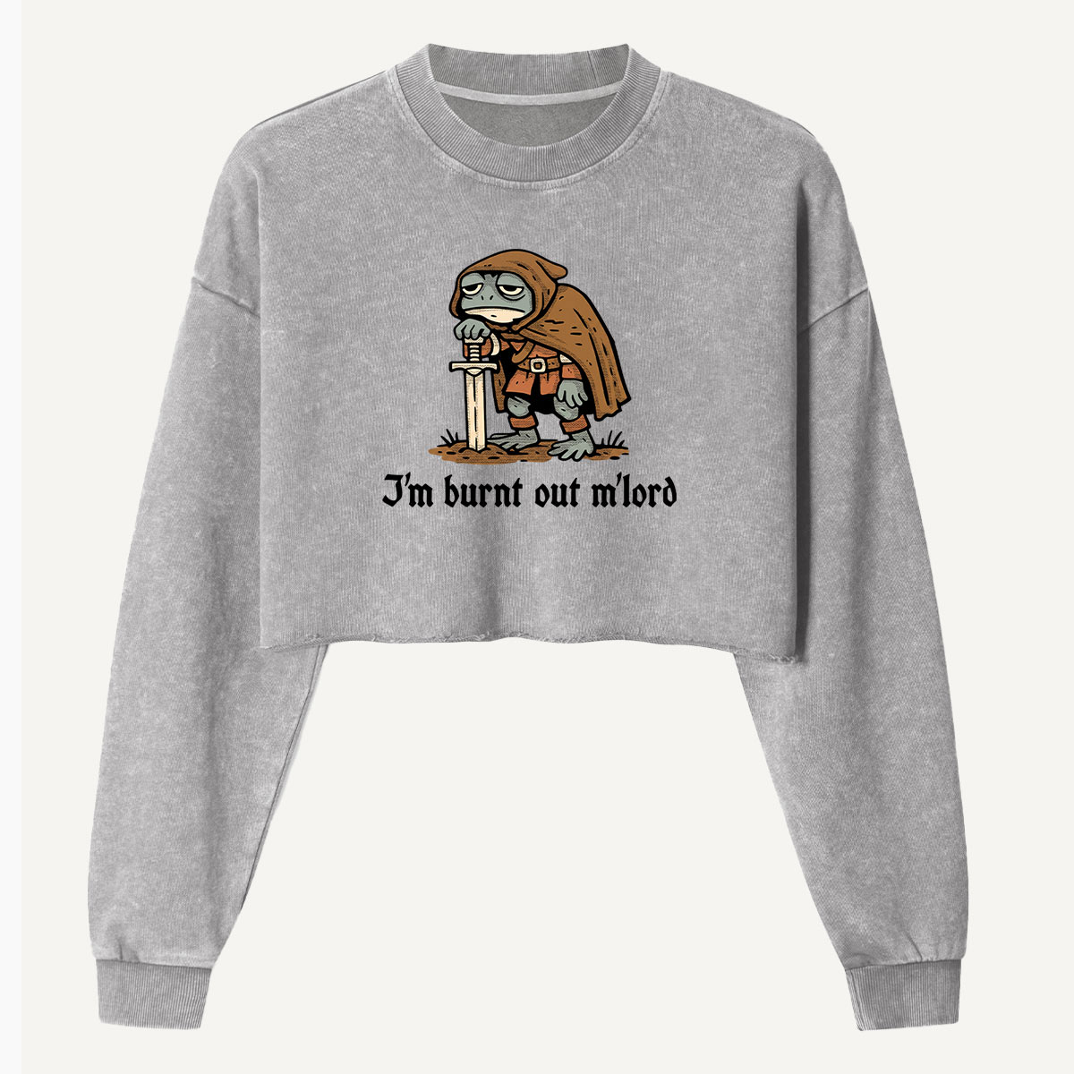 Im Burnt Out Outdoor Critter Women's Washed Cropped Sweatshirt