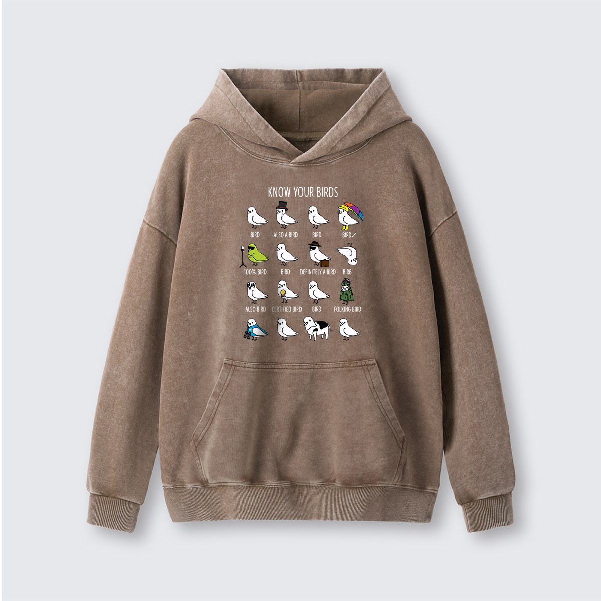 Know Your Birds Bird Chart Washed Hoodie