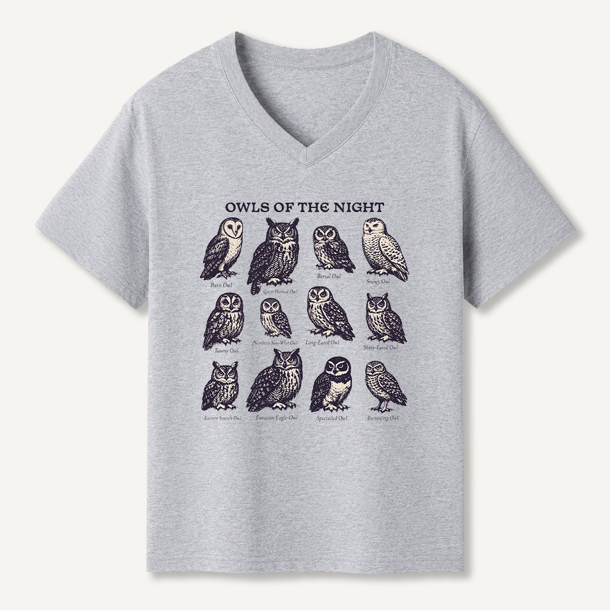 Owls Of The Night Field Guide V-neck T-Shirt