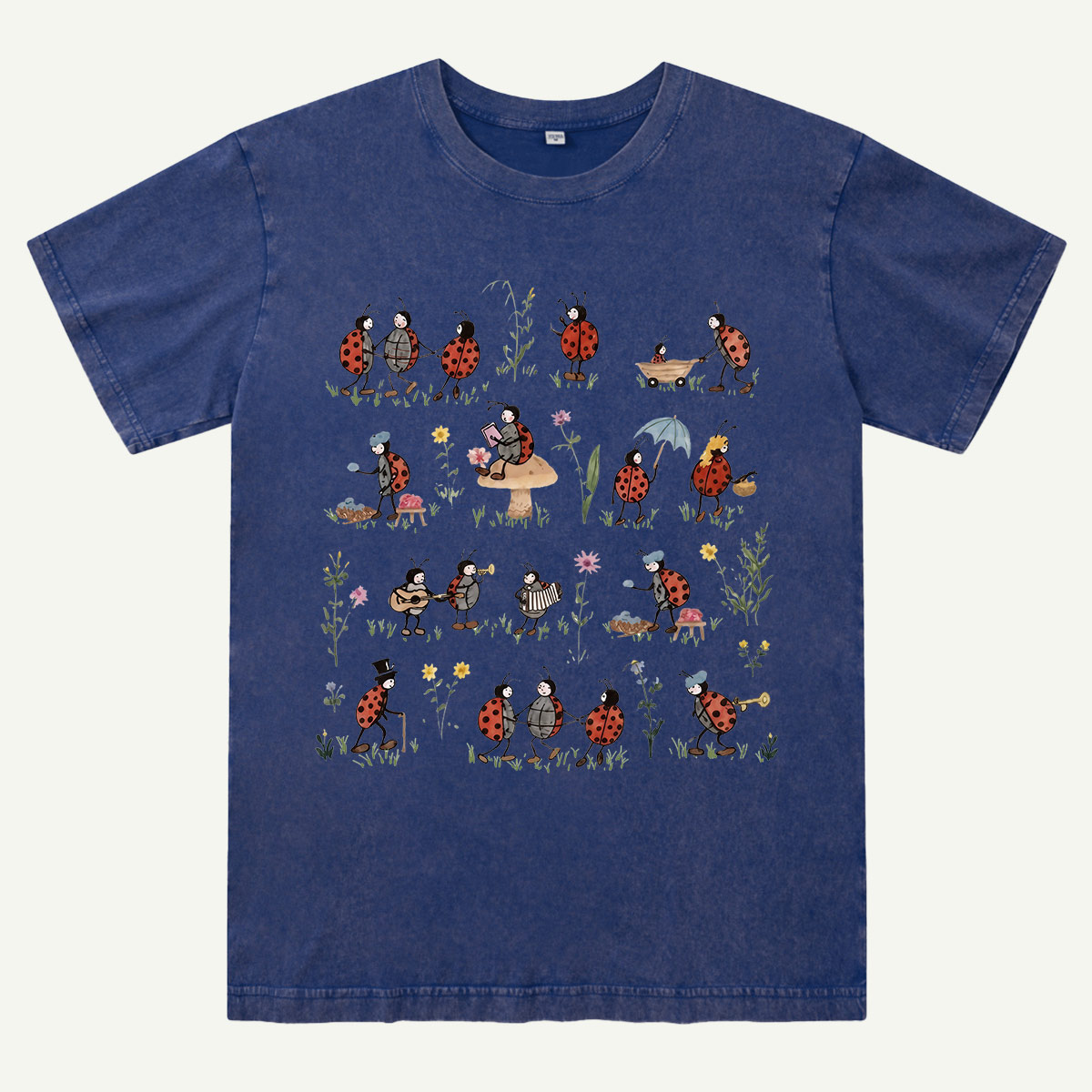Ladybug and Flower Washed T-Shirt