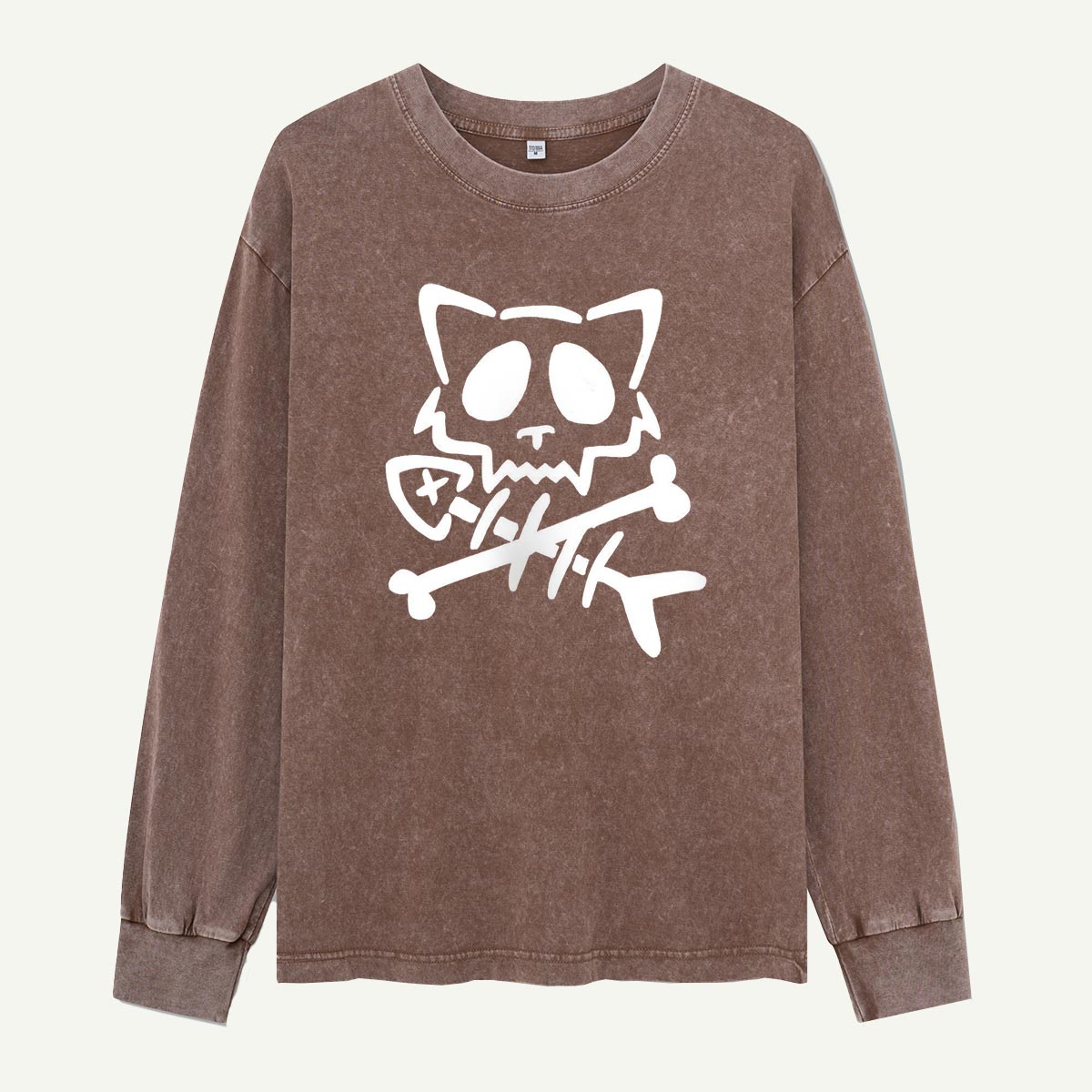 Cat Bones & Fish Tales Washed Long‑sleeve