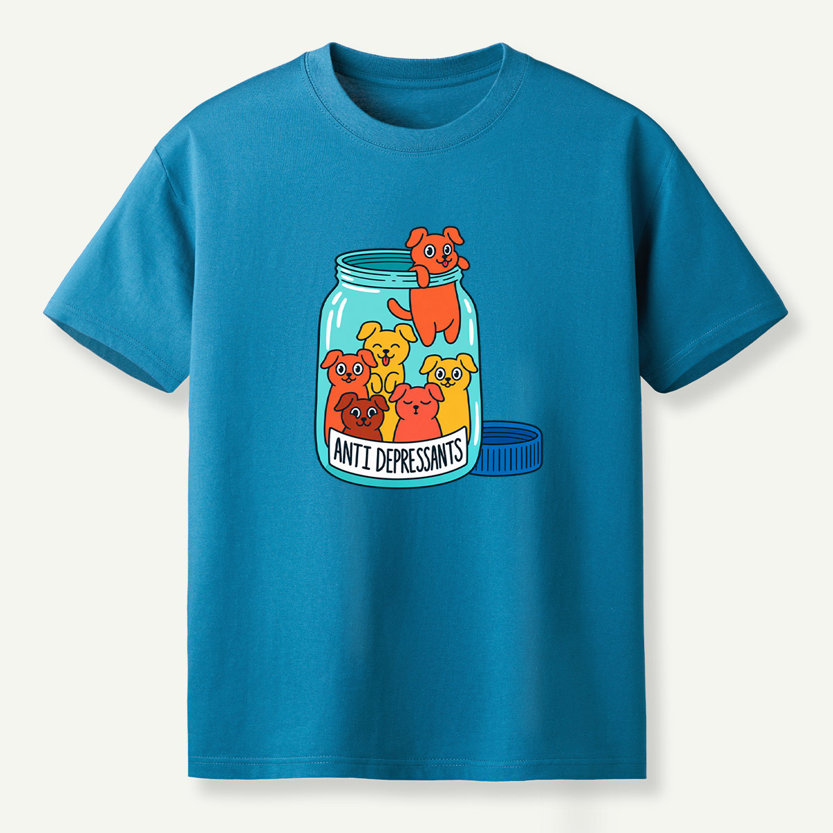 Anti Depressants Puppy Jar Funny Illustration T-Shirt