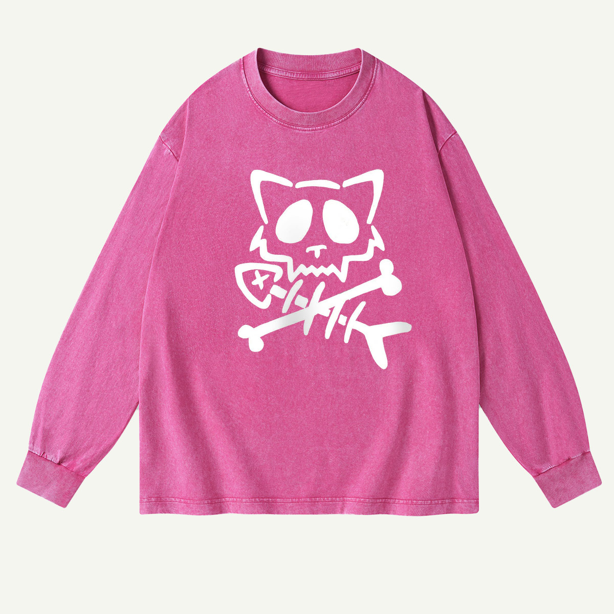 Cat Bones & Fish Tales Washed Long‑sleeve