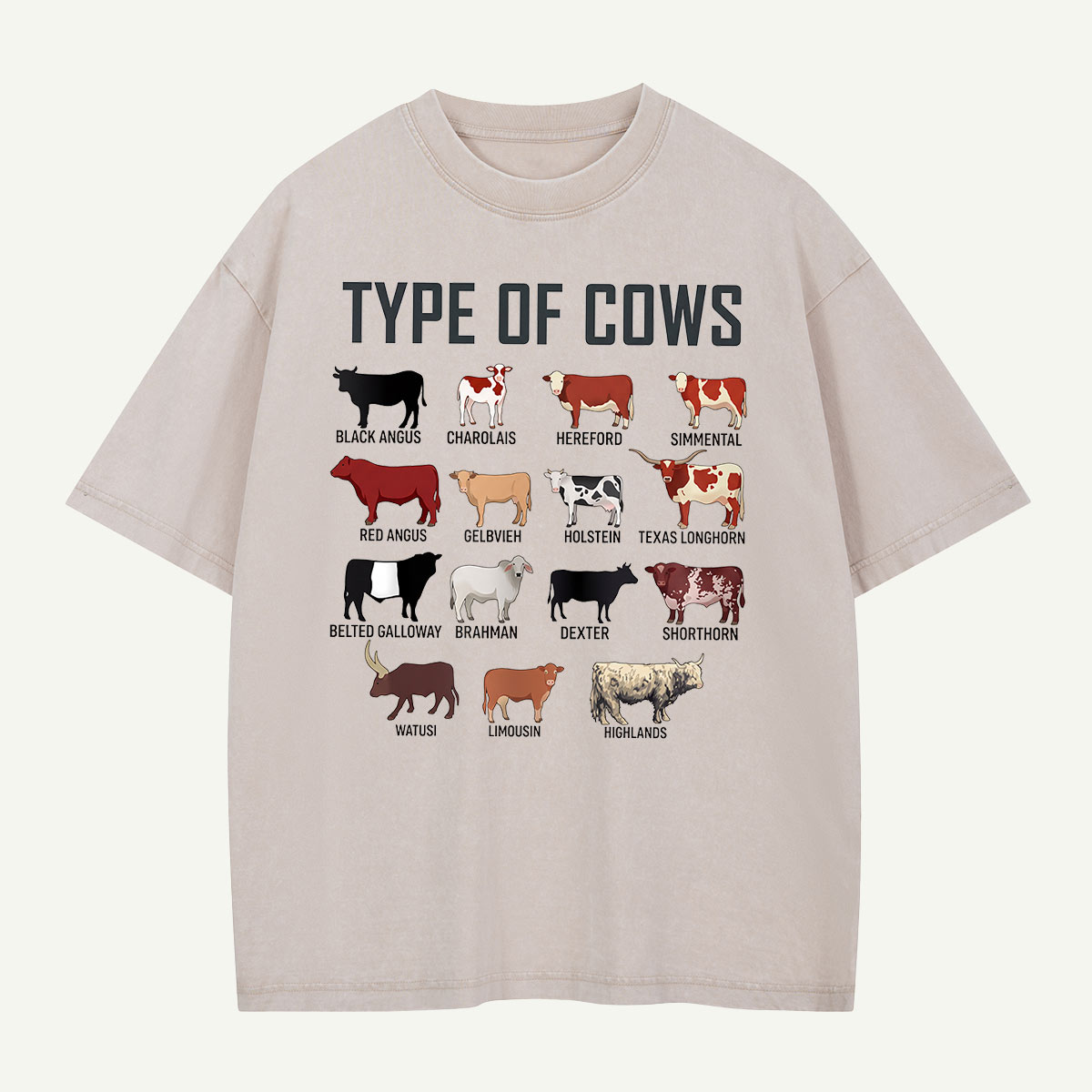 Cow Roll Call Washed T-Shirt